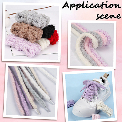 16Pcs 8 Colors Round Wool Shoelaces AJEW-SP0004-82-1