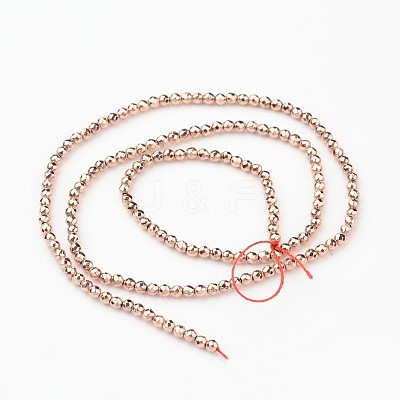 Eco-Friendly Long-Lasting Plated Non-magnetic Synthetic Hematite Smooth Beads Strands G-I175-34-2mm-RG-1