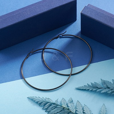 304 Stainless Steel Big Hoop Earrings EJEW-F105-02B-1