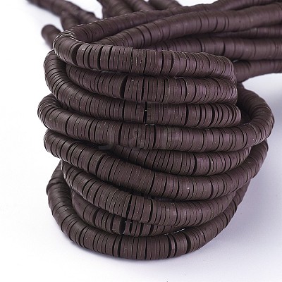 Flat Round Handmade Polymer Clay Beads LS-CLAY-R067-8.0mm-38-1