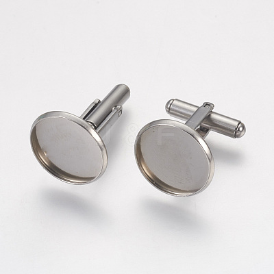 Tarnish Resistant 304 Stainless Steel Cuffinks STAS-G187-23P-18mm-1