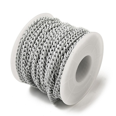 Spray Painted 304 Stainless Steel Curb Chains STAS-B067-05B-09-1