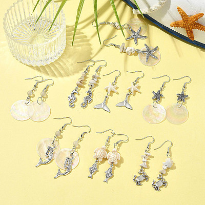 Ocean DIY Dangle Earring Making Kits DIY-FS0009-27-1
