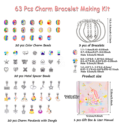 DIY European Bracelet Making Kits DIY-YWC0006-03A-1