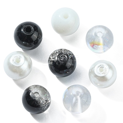 100Pcs Spray Painted Crackle Glass Beads GLAA-CJ0002-15-1