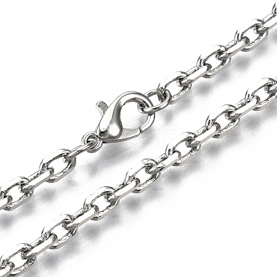 Brass Cable Chains Necklace Making MAK-N034-004B-P-1