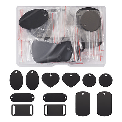 30Pcs 6 Style Aluminum Pendants FIND-BT0001-23-1