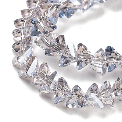 Electroplate Transparent Glass Beads Strands X-EGLA-P052-02A-PL04-1