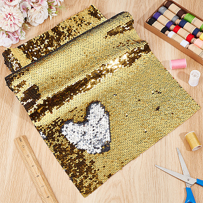 PET Double-sided Flip Sequin Fabric DIY-WH0888-037C-1
