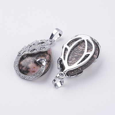 Natural Rhodonite Pendants X-G-E442-04G-1