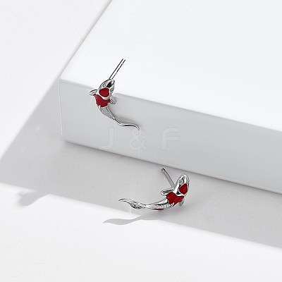 Anti-Tarnish Rhodium Plated 925 Sterling Silver Stud Earrings STER-BB72115-1