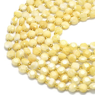 Natural Yellow Jade Beads Strands G-C116-A08-02-1