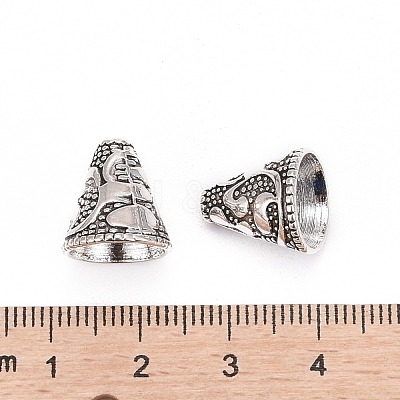 Tibetan Style Cone Alloy Bead Caps X-PALLOY-I112-09AS-1