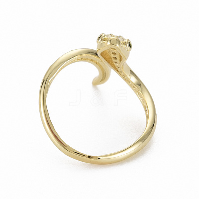 Brass Micro Pave Clear Cubic Zirconia Cuff Rings RJEW-Q164-020-NF-1