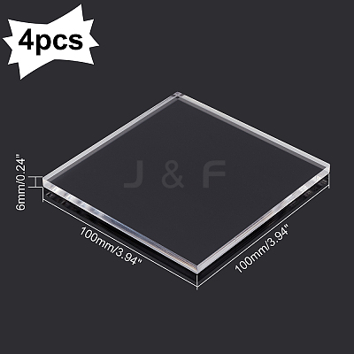 4Pcs Acrylic Board TACR-OC0001-06-1