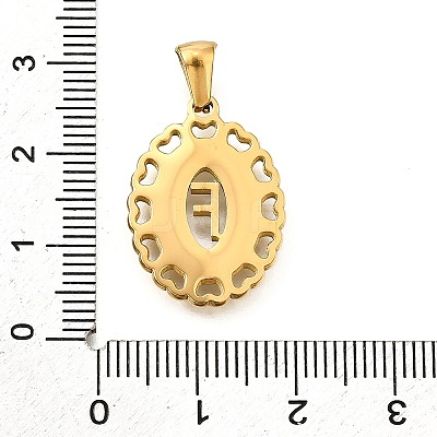 Golden 304 Stainless Steel Pendants STAS-K300-02G-F-1