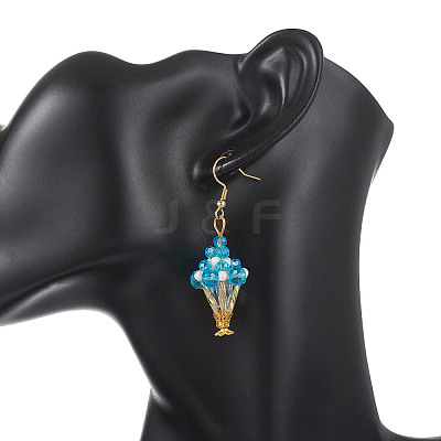 Glass Dangle Earrings EJEW-MZ00713-1