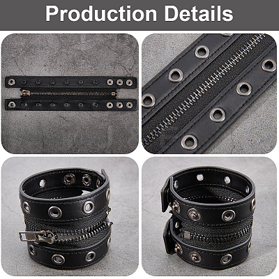 Punk PU Leather Cord Bracelets BJEW-WH20008-12C-1