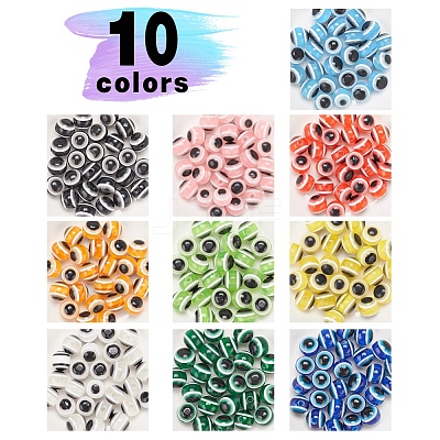 250Pcs 10 Colors Resin Beads RESI-YW0001-05-1