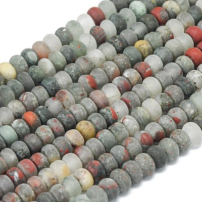 Natural African Bloodstone Beads Strands G-P575-A55-6x4mm-1