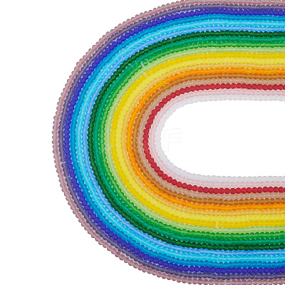 19 Stands 19 Colors Transparent Glass Beads Strands EGLA-TA0013-41-1