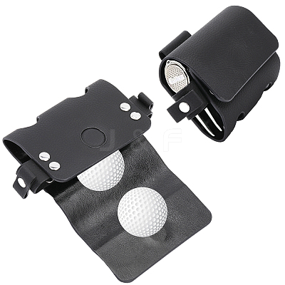 Imitation Leather Double Golf Ball Storage Bags AJEW-WH0258-576A-1