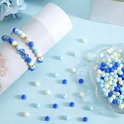 500Pcs Rubberized Style Imitated Silicone Acrylic Beads OACR-SP0001-33D-1