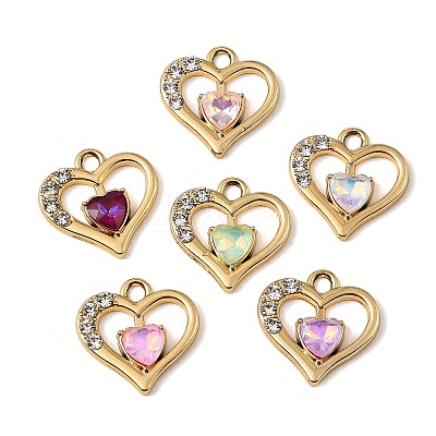 UV Plating Alloy Glass Pendants FIND-K032-11G-1