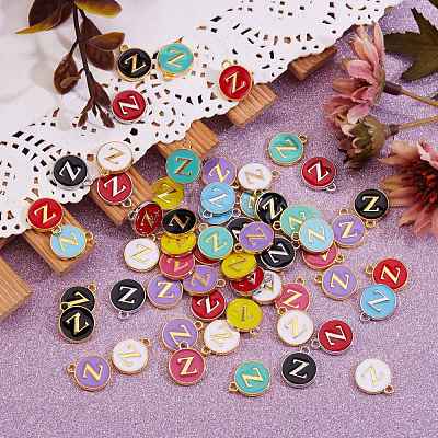 120Pcs 12 Colors Golden Plated Alloy Charms ENAM-SZ0001-64Z-1