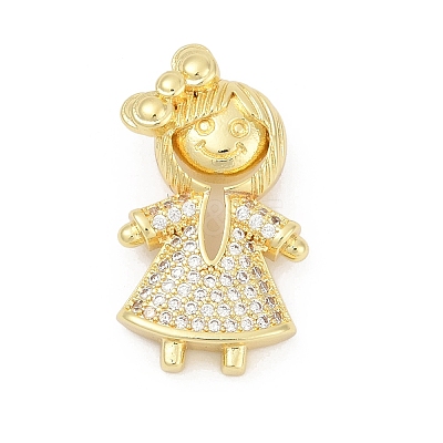 Brass Micro Pave Cubic Zirconia Pendants KK-D317-104G-1