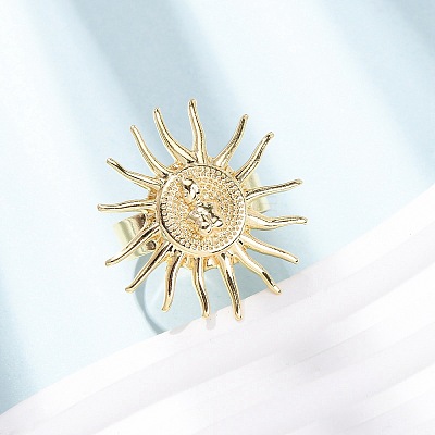 Brass Cuff Open Rings RJEW-Z129-02G-03-1