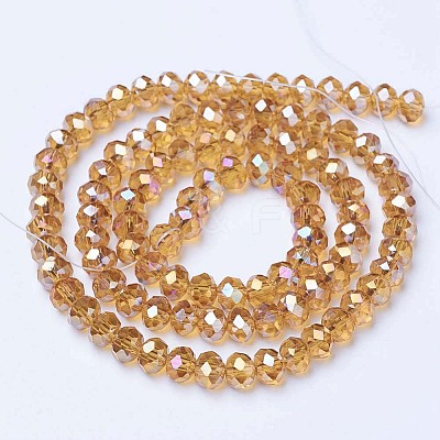 Electroplate Glass Beads Strands X-EGLA-A034-T4mm-B05-1