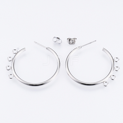 Non-Tarnish 304 Stainless Steel Stud Earring Findings X-STAS-Q231-02A-1