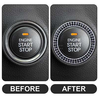 2Pcs Self Adhesive Zinc Alloy with Rhinestone Car Stickers STIC-CN0001-09-1