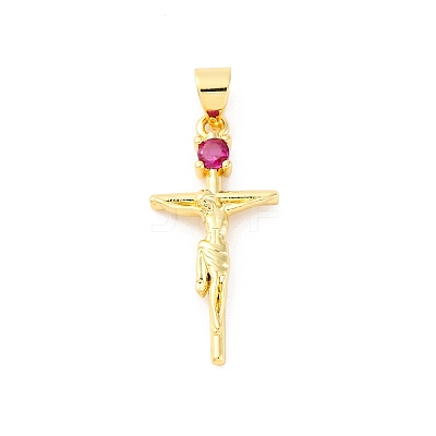 Brass Micro Pave Cubic Zirconia Pendants KK-S510-07G-1