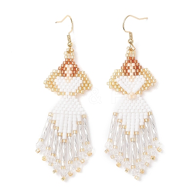 Angel Handmade Glass Seed Beads Dangle Earrings EJEW-MZ00538-02-1