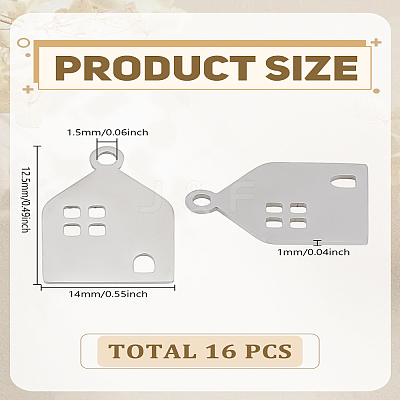 8Pcs 201 Stainless Steel Pendants STAS-LP0003-51-1