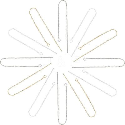 6 Pairs 3 Colors Brass Stud Earring Findings KK-UN0001-07-1
