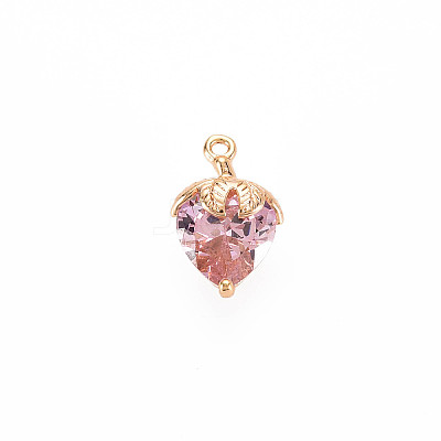 Brass Rhinestone Charms KK-S364-240G-1