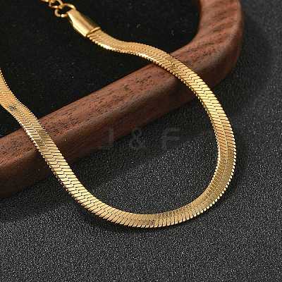 304 Stainless Steel Herringbone Chains Bracelet for Men Women BJEW-D450-01G-02-1