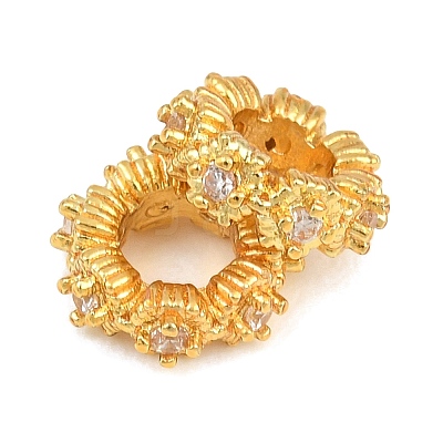 Brass Micro Pave Clear Cubic Zirconia European Beads KK-CBA6A75-44G-1