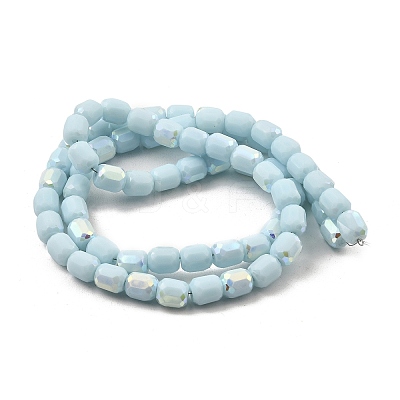 Frosted Imitation Jade Glass Beads Strands GLAA-P058-08A-03-1