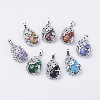 Natural & Synthetic Mixed Stone Pendants G-E442-04-1