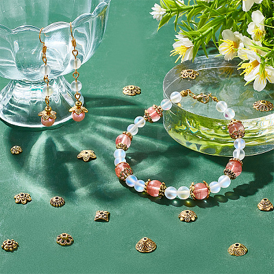 360Pcs 15 Style Tibetan Style Alloy Caps FIND-PH0018-49-1