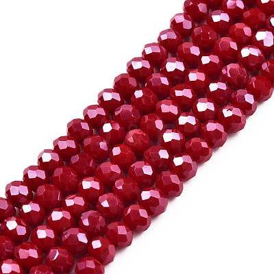 Electroplate Glass Beads Strands EGLA-A034-P4mm-A22-1