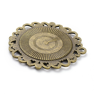 Tibetan Style Alloy Pendant Cabochon Settings PALLOY-P224-03AB-1