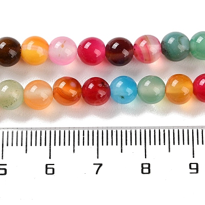 Natural Striped Agate/Banded Agate Beads Strands G-Z060-A01-A07-1