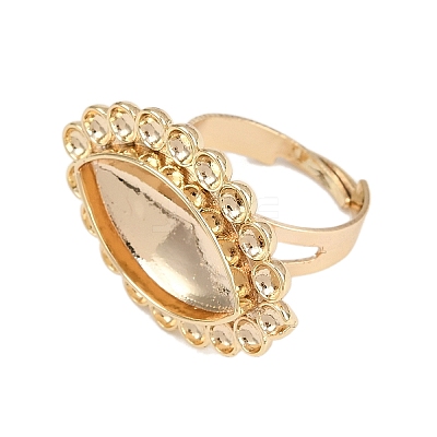 Horse Eye Brass Pad Ring Settings KK-Z122-21G-1