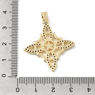 Brass Micro Pave Clear Cubic Zirconia Pendants KK-E799-06E-G-1