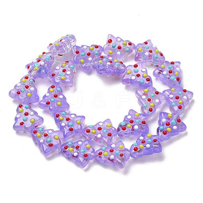 Handmade Bumpy Glass Beads Strands LAMP-F032-08M-1